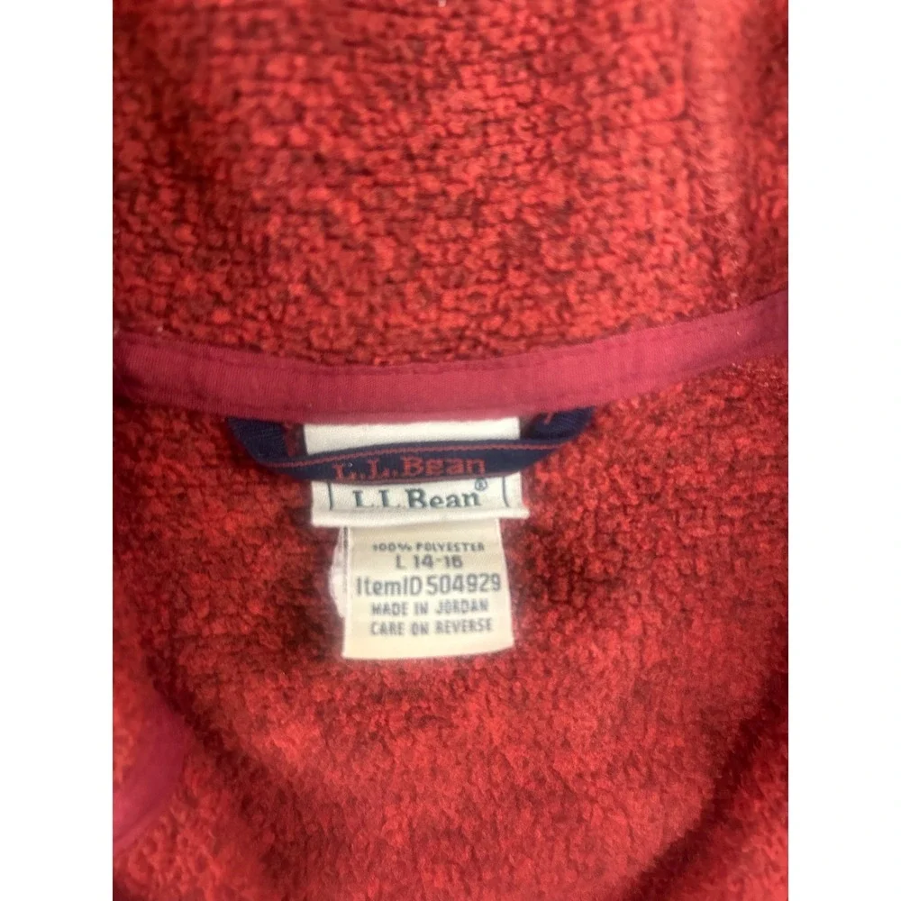 L.L. Bean youth large (14-16) Hooded Full‑Zip Jacket in Brick Red